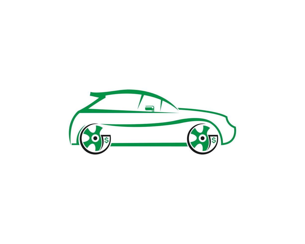 auto kopen en auto geld pictogram logo ontwerp element vector sjabloon.