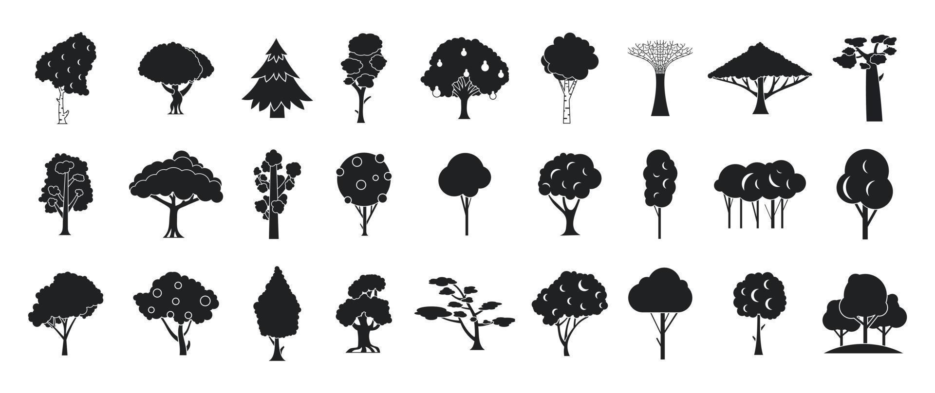 boom pictogrammenset, eenvoudige stijl vector