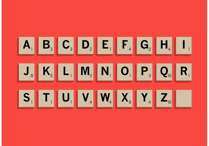 Scrabble letter tegels set vector
