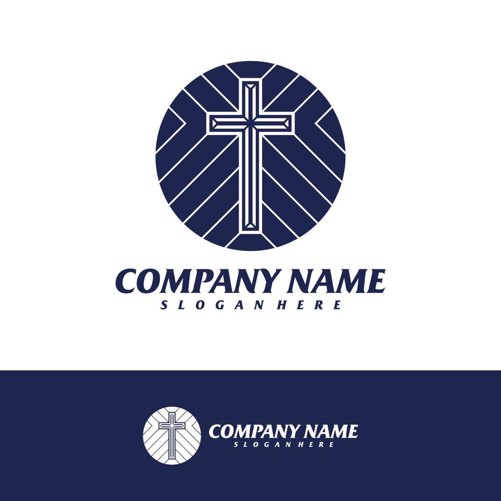 christelijk logo ontwerpsjabloon. christelijk logo concept vector. embleem, creatief symbool, icoon vector