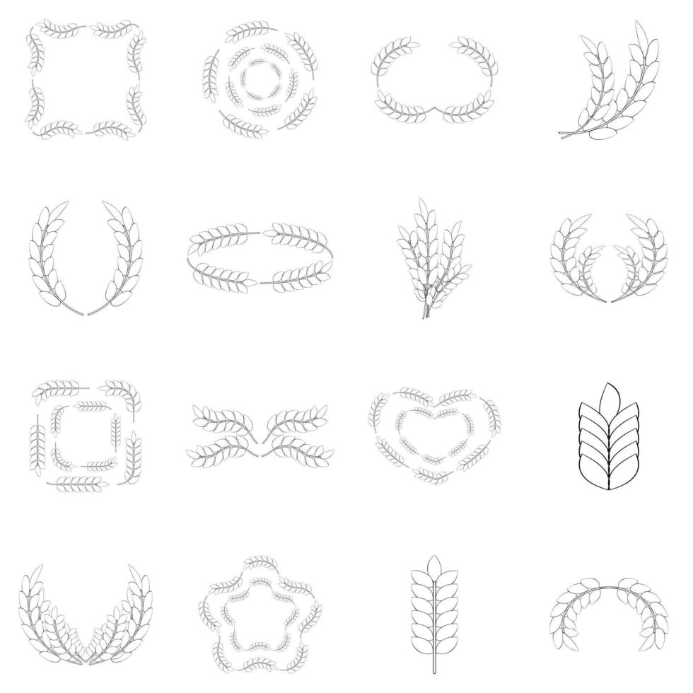 oor maïs pictogrammenset overzicht vector