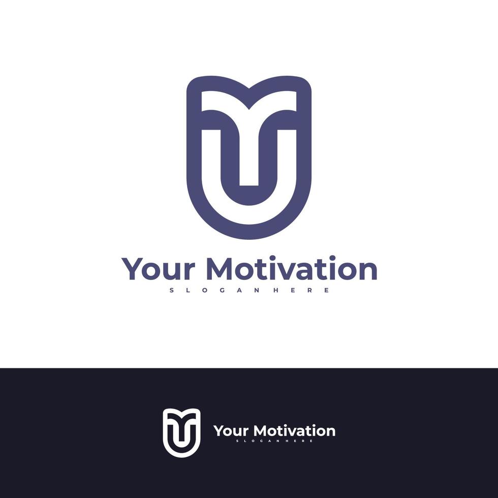 brief mu logo vector ontwerpsjabloon, eerste mu logo concepten illustratie.