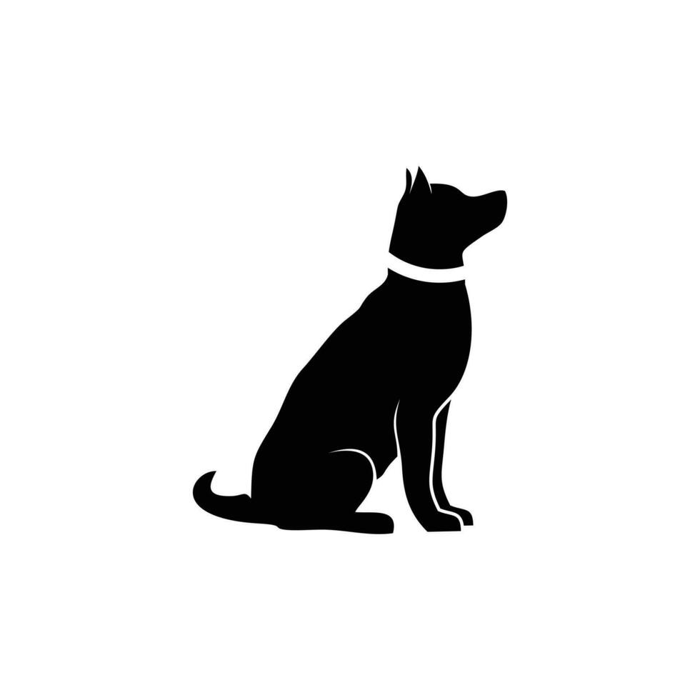 zwart-witte hond silhouet vector