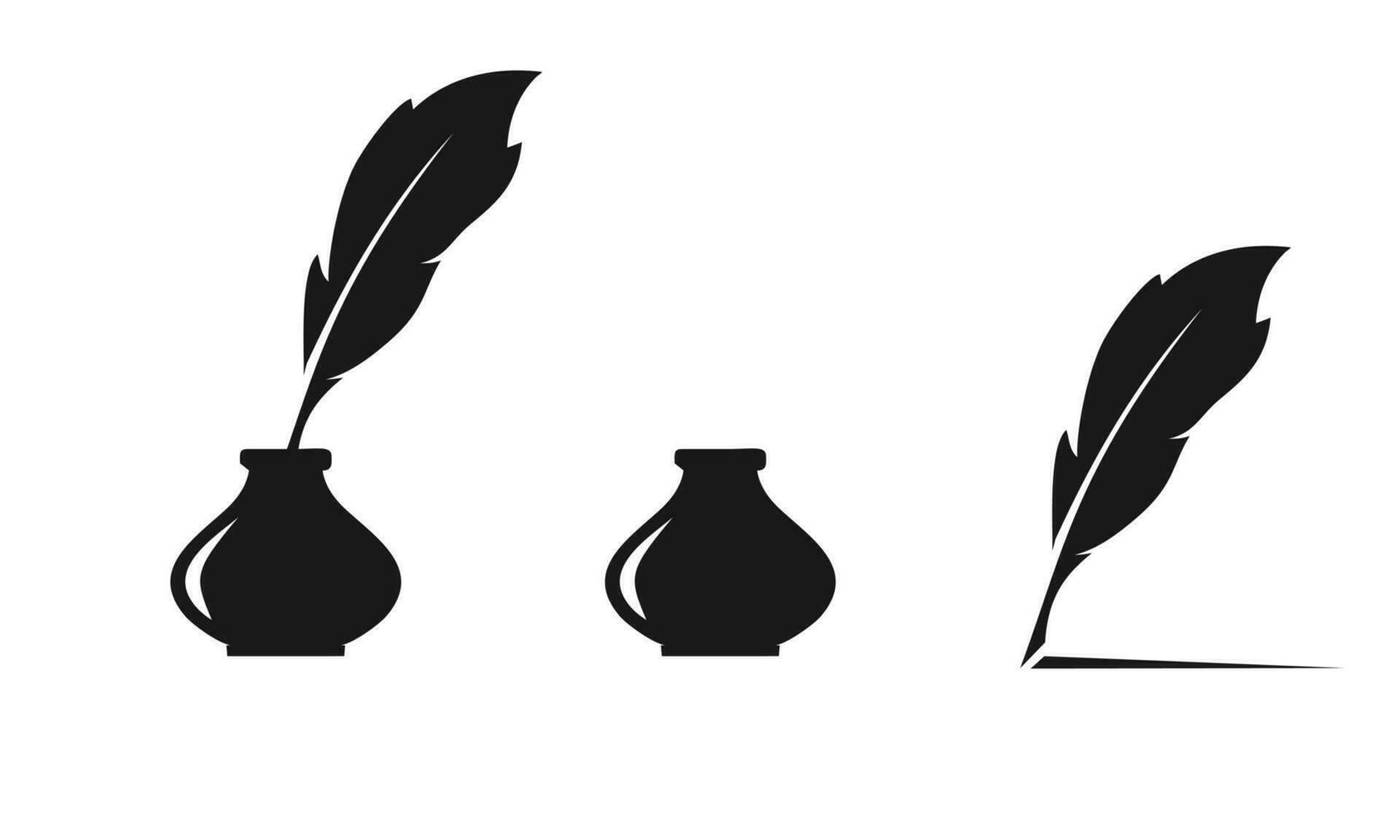 pen logo en inkt veer vector ontwerp