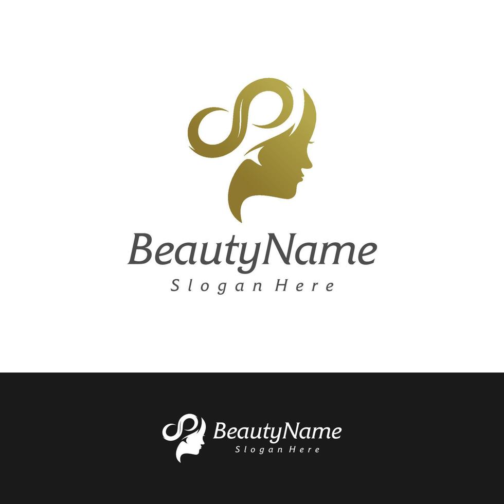 schoonheid logo vector ontwerpsjabloon, schoonheid logo concepten illustratie.