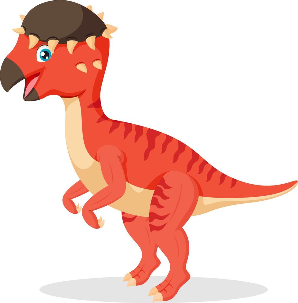 leuke vrolijke pachycephalosaurus dinosaurus cartoon vector