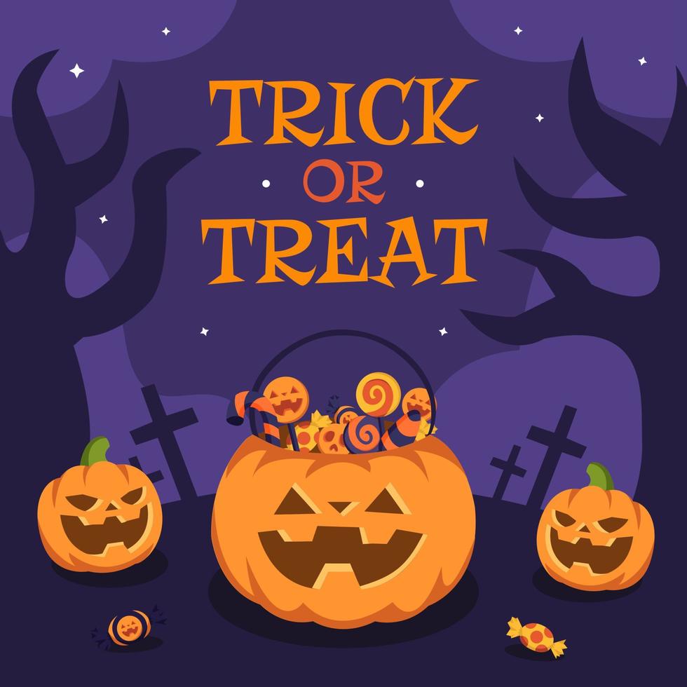 trick or treat halloween achtergrond vector