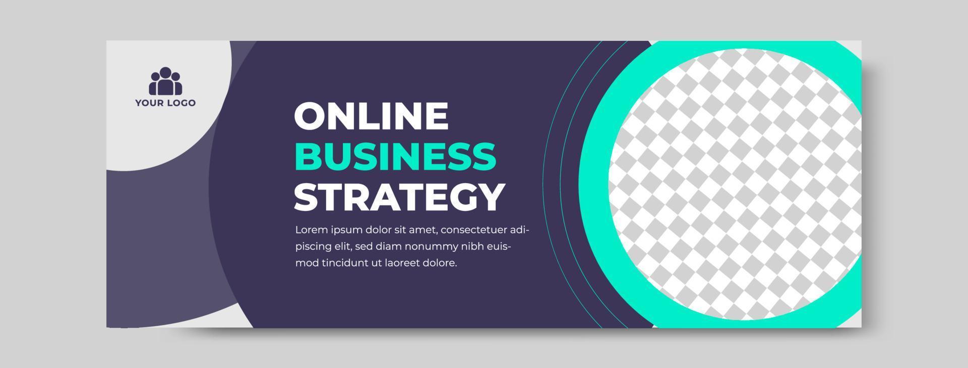 banner voor online bedrijfsstrategie vector
