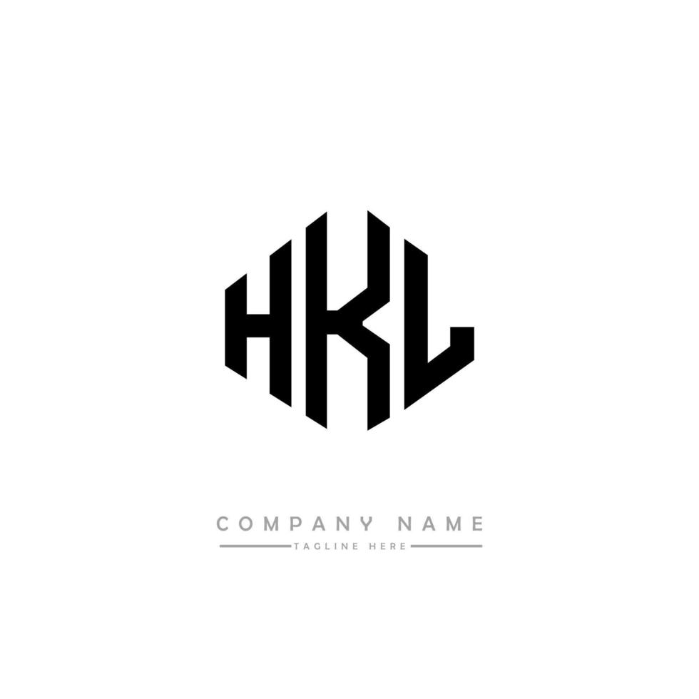 hkl letter logo-ontwerp met veelhoekvorm. hkl veelhoek en kubusvorm logo-ontwerp. hkl zeshoek vector logo sjabloon witte en zwarte kleuren. hkl-monogram, bedrijfs- en onroerendgoedlogo.