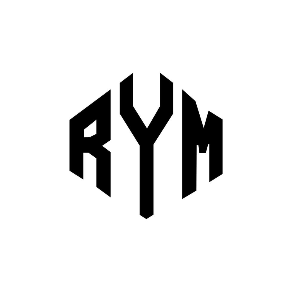 rym letter logo-ontwerp met veelhoekvorm. rym veelhoek en kubusvorm logo-ontwerp. rym zeshoek vector logo sjabloon witte en zwarte kleuren. rym monogram, business en onroerend goed logo.