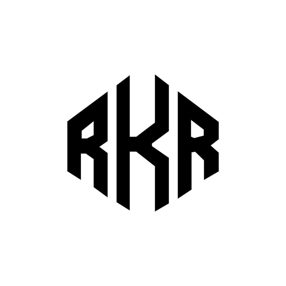 rkr letter logo-ontwerp met veelhoekvorm. rkr veelhoek en kubusvorm logo-ontwerp. rkr zeshoek vector logo sjabloon witte en zwarte kleuren. rkr-monogram, bedrijfs- en onroerendgoedlogo.