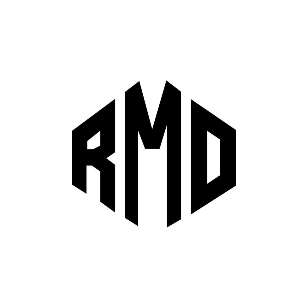 rmo letter logo-ontwerp met veelhoekvorm. rmo veelhoek en kubusvorm logo-ontwerp. rmo zeshoek vector logo sjabloon witte en zwarte kleuren. rmo-monogram, bedrijfs- en onroerendgoedlogo.