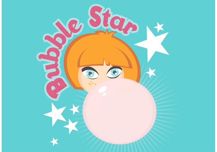 Gratis Girl Blowing Bubblegum Vectorillustratie vector