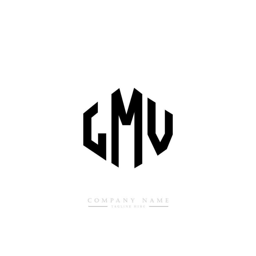 lmv letter logo-ontwerp met veelhoekvorm. lmv veelhoek en kubusvorm logo-ontwerp. lmv zeshoek vector logo sjabloon witte en zwarte kleuren. lmv-monogram, bedrijfs- en onroerendgoedlogo.