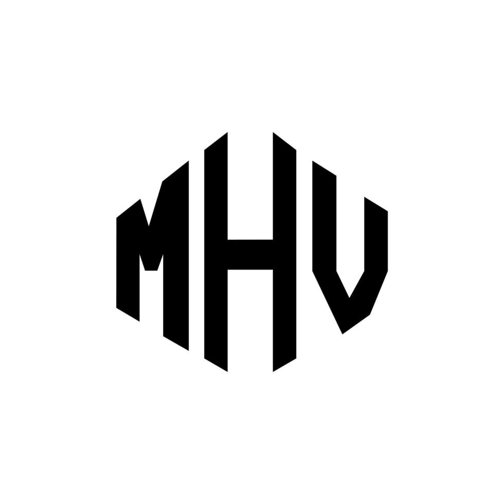 mhv letter logo-ontwerp met veelhoekvorm. mhv veelhoek en kubusvorm logo-ontwerp. mhv zeshoek vector logo sjabloon witte en zwarte kleuren. mhv-monogram, bedrijfs- en onroerendgoedlogo.