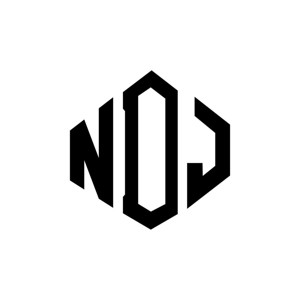 ndj letter logo-ontwerp met veelhoekvorm. ndj veelhoek en kubusvorm logo-ontwerp. ndj zeshoek vector logo sjabloon witte en zwarte kleuren. ndj-monogram, bedrijfs- en onroerendgoedlogo.