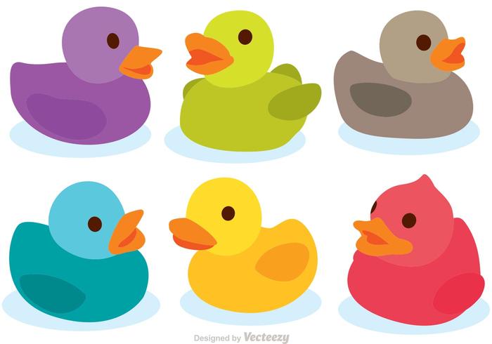 Kleurrijke Rubber Duck Vectors