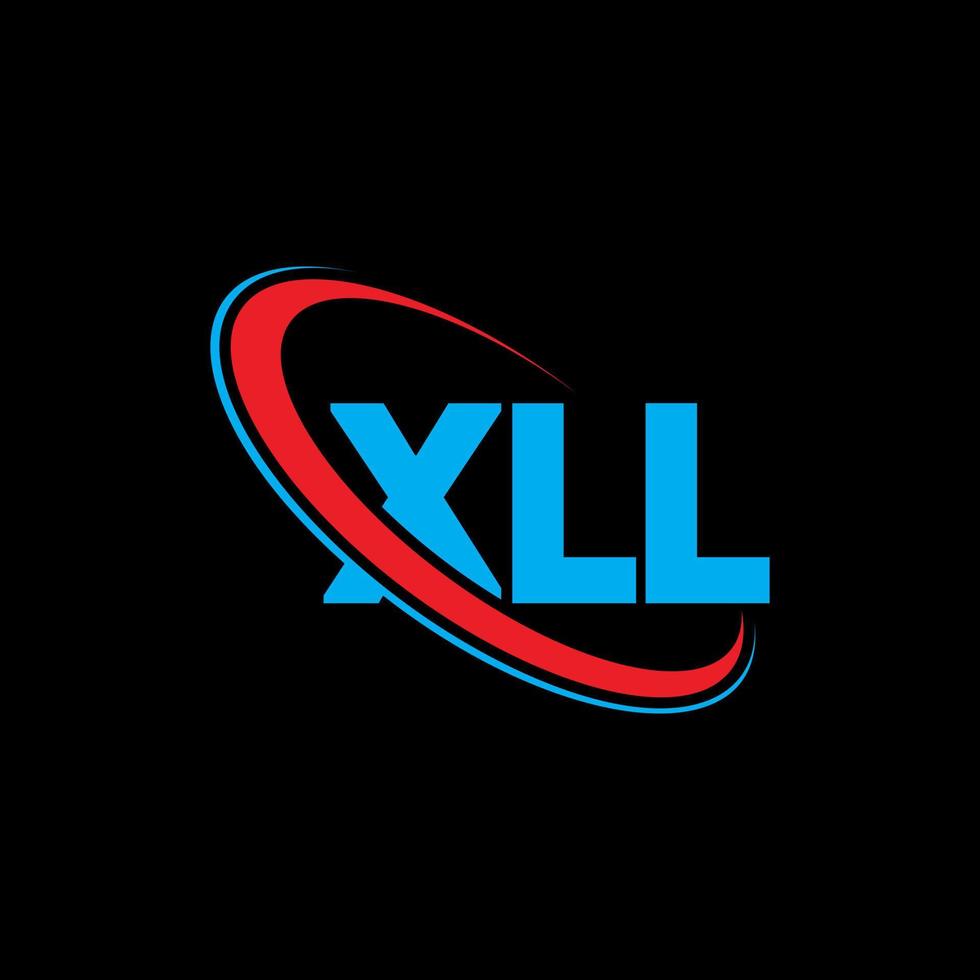 xll-logo. xll brief. xll brief logo ontwerp. initialen xll logo gekoppeld aan cirkel en hoofdletter monogram logo. xll typografie voor technologie, zaken en onroerend goed merk. vector