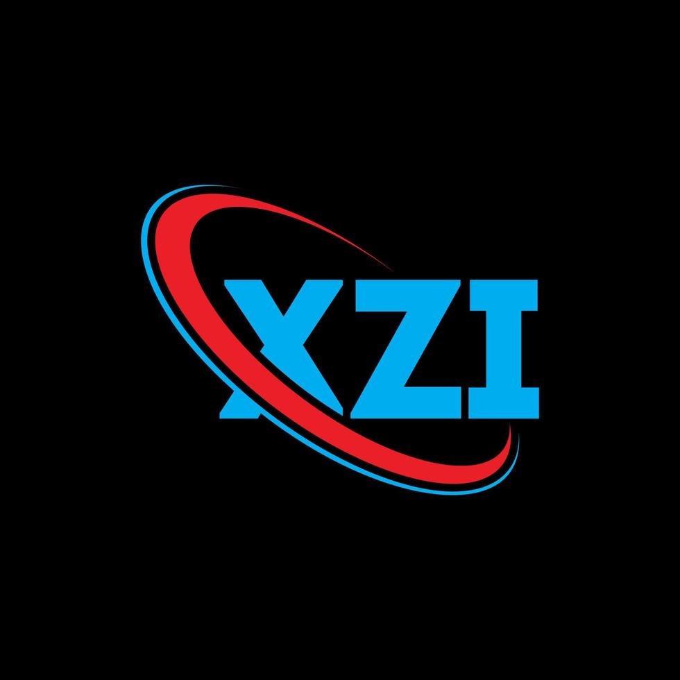 xzi-logo. xzi brief. xzi brief logo ontwerp. initialen xzi-logo gekoppeld aan cirkel en monogram-logo in hoofdletters. xzi typografie voor technologie, zaken en onroerend goed merk. vector