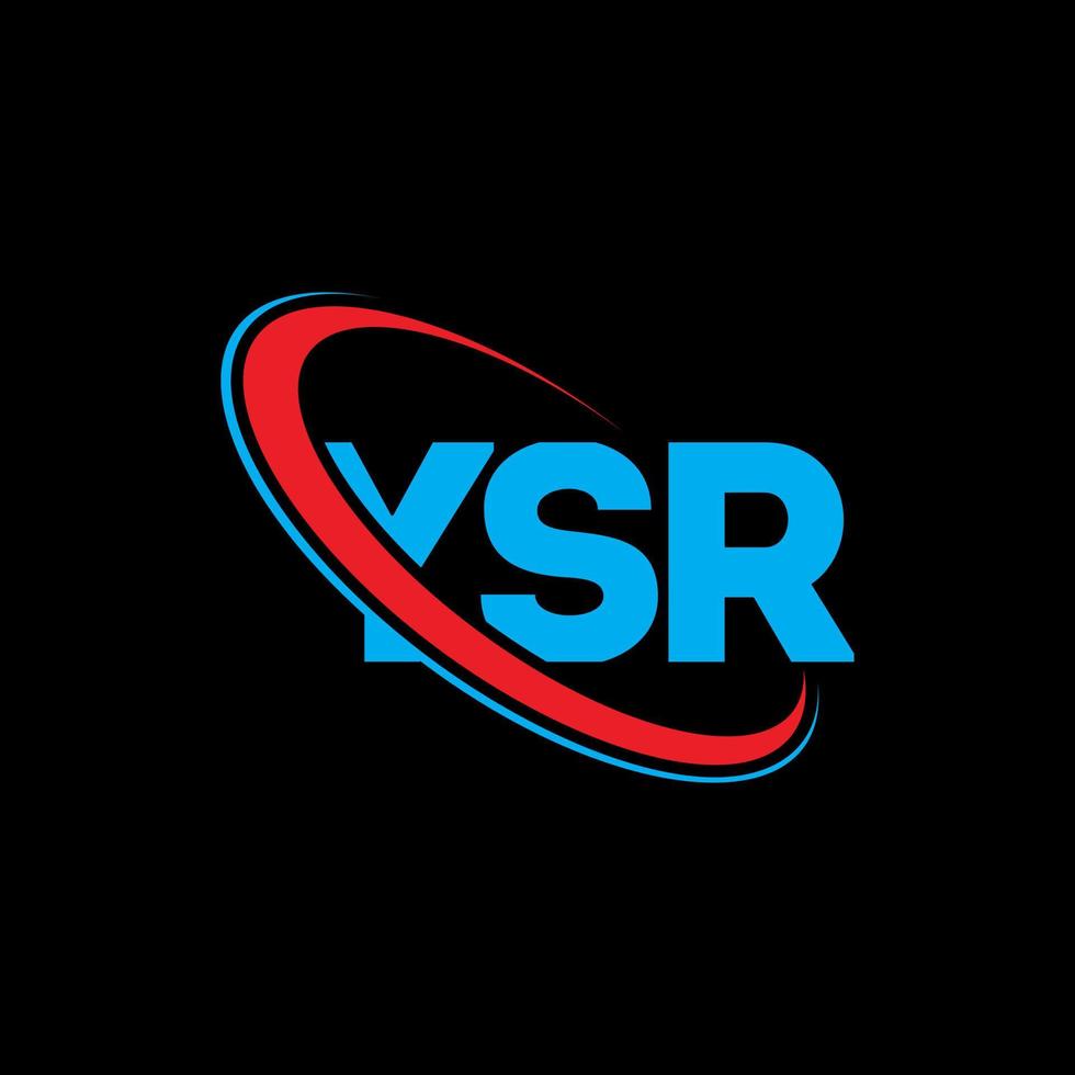 ysr-logo. jr brief. yr brief logo ontwerp. initialen ysr-logo gekoppeld aan cirkel en monogram-logo in hoofdletters. ysr typografie voor technologie, zaken en onroerend goed merk. vector