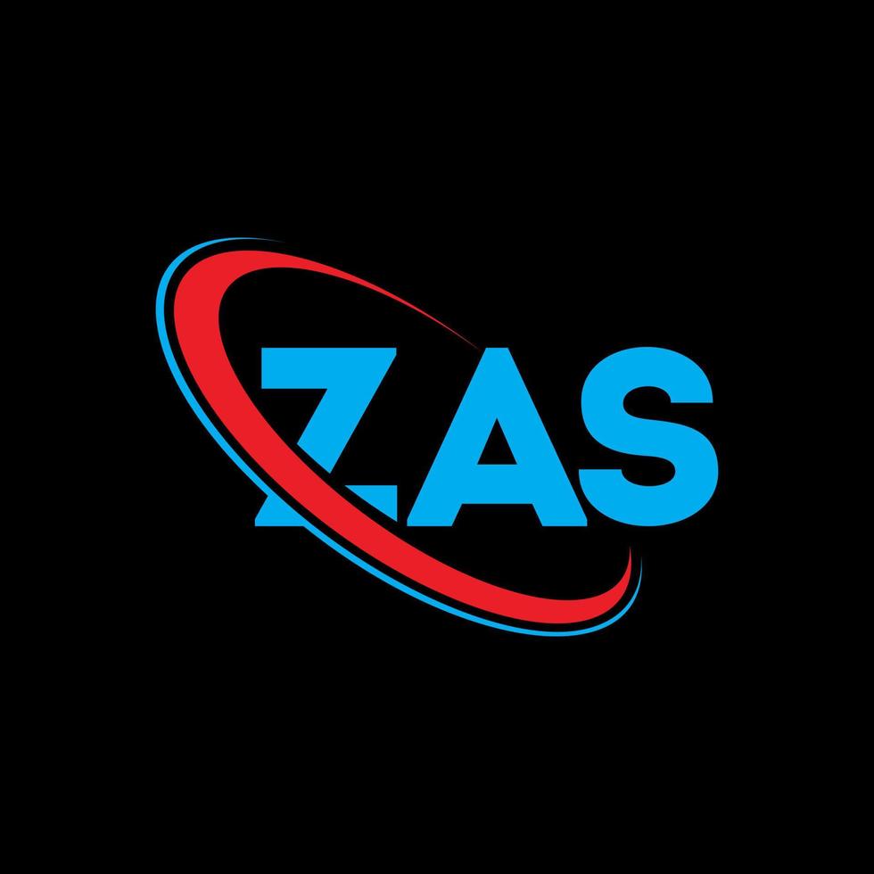 zas-logo. zs brief. zas brief logo ontwerp. initialen zas logo gekoppeld aan cirkel en monogram logo in hoofdletters. zas typografie voor technologie, zaken en onroerend goed merk. vector