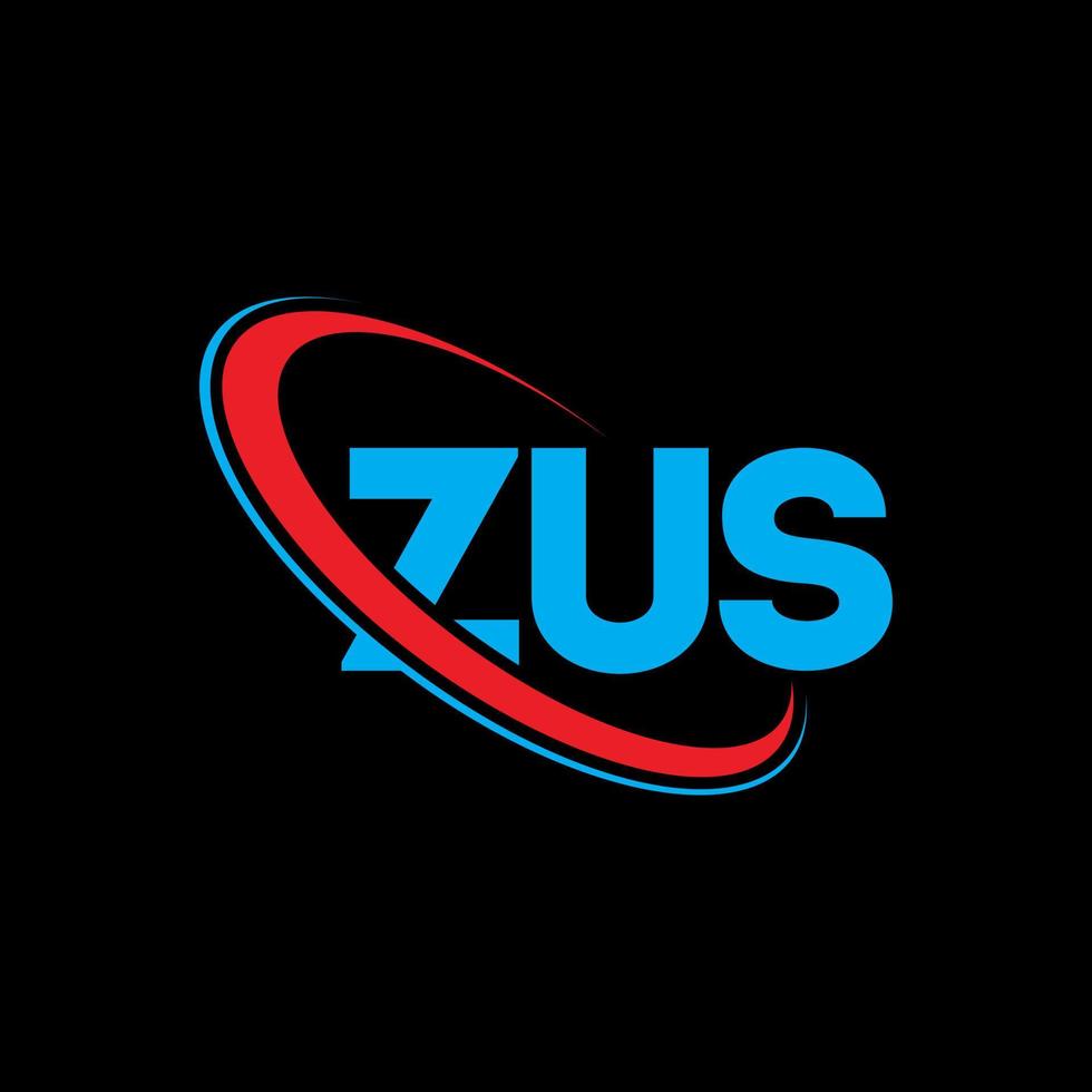 zus-logo. zus brief. zus brief logo ontwerp. initialen zus logo gekoppeld aan cirkel en hoofdletter monogram logo. zus typografie voor technologie, zaken en onroerend goed merk. vector