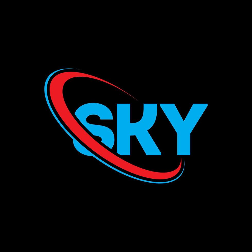 hemel logo. hemel brief. sky brief logo ontwerp. initialen sky-logo gekoppeld aan cirkel en monogram-logo in hoofdletters. sky typografie voor technologie, business en onroerend goed merk. vector
