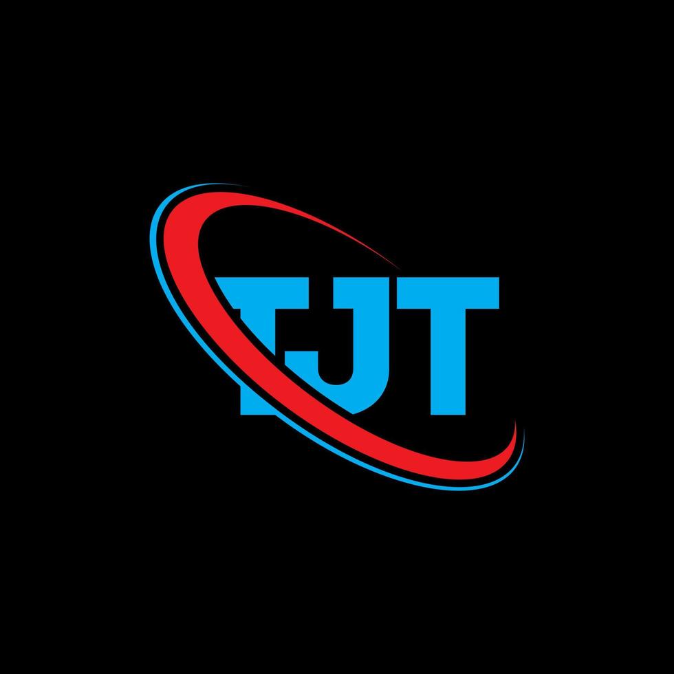 tjt-logo. tjt brief. tjt brief logo ontwerp. initialen tjt-logo gekoppeld aan cirkel en monogram-logo in hoofdletters. tjt typografie voor technologie, zaken en onroerend goed merk. vector