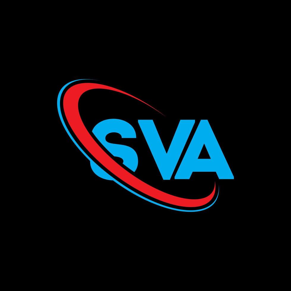 sva-logo. sva brief. sva brief logo ontwerp. initialen sva-logo gekoppeld aan cirkel en monogram-logo in hoofdletters. sva typografie voor technologie, zaken en onroerend goed merk. vector