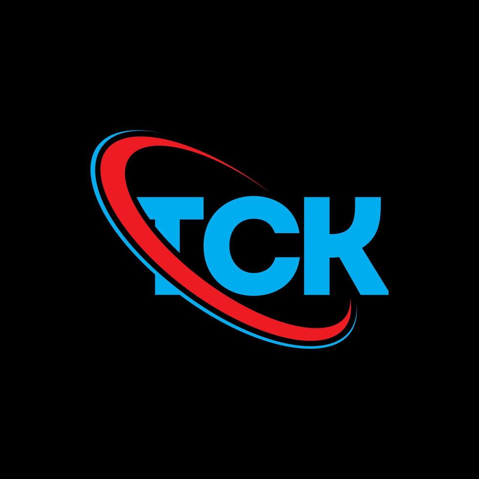 tck-logo. tk brief. tck brief logo ontwerp. initialen tck-logo gekoppeld aan cirkel en monogram-logo in hoofdletters. tck typografie voor technologie, zaken en onroerend goed merk. vector