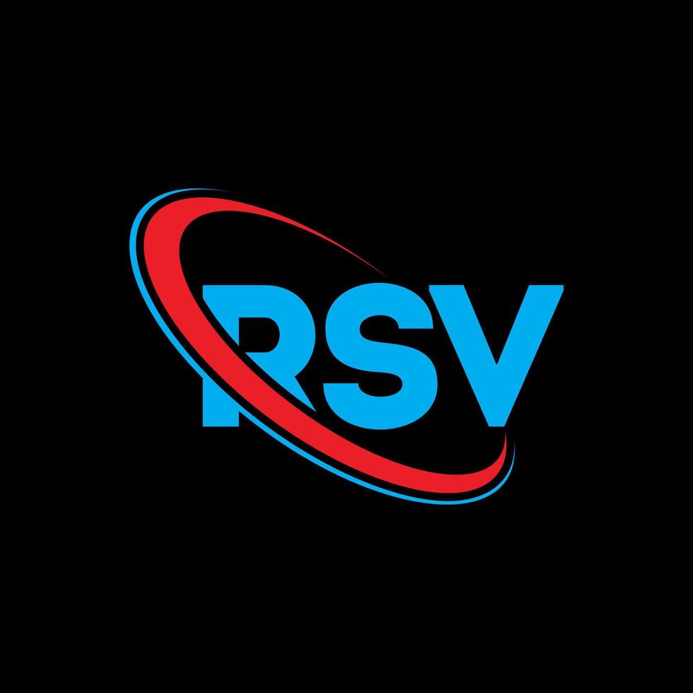 rsv-logo. rsv brief. rsv brief logo ontwerp. initialen rsv-logo gekoppeld aan cirkel en monogram-logo in hoofdletters. rsv typografie voor technologie, zaken en onroerend goed merk. vector