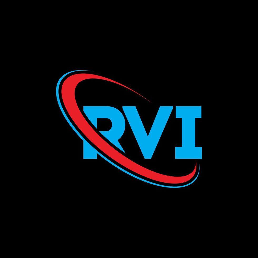 rvi-logo. rvi brief. rvi brief logo ontwerp. initialen rvi-logo gekoppeld aan cirkel en monogram-logo in hoofdletters. rvi typografie voor technologie, zaken en onroerend goed merk. vector