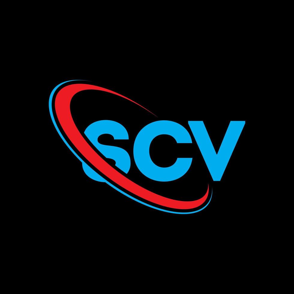 scv-logo. scv brief. scv brief logo ontwerp. initialen scv logo gekoppeld aan cirkel en hoofdletter monogram logo. scv-typografie voor technologie, zaken en onroerend goed merk. vector