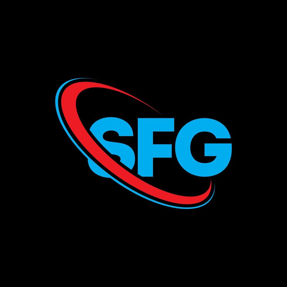 sfg-logo. sfg brief. sfg brief logo ontwerp. initialen sfg-logo gekoppeld aan cirkel en monogram-logo in hoofdletters. sfg typografie voor technologie, zaken en onroerend goed merk. vector