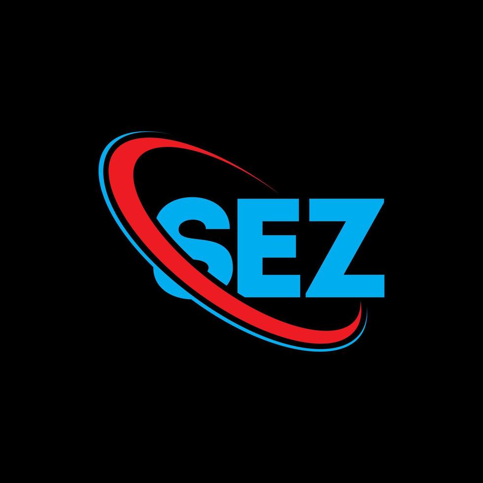 sez-logo. sz brief. sez brief logo ontwerp. initialen sez-logo gekoppeld aan cirkel en monogram-logo in hoofdletters. sez typografie voor technologie, zaken en onroerend goed merk. vector