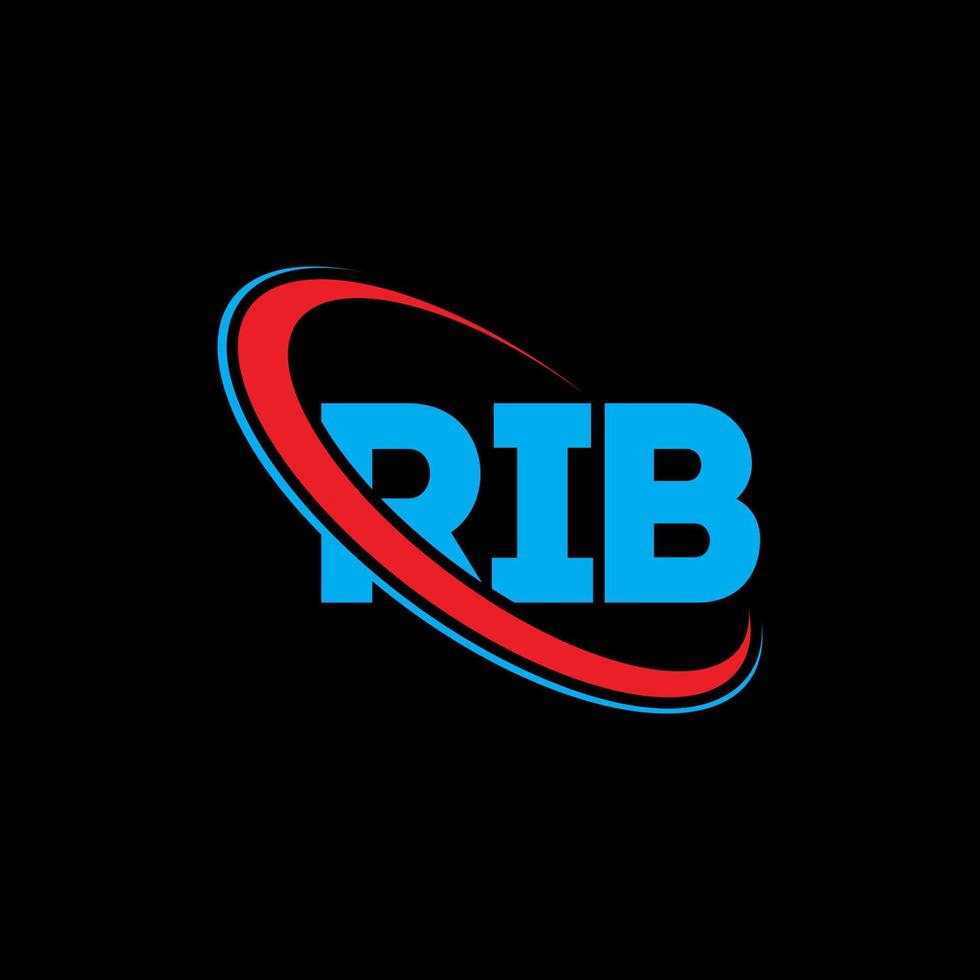 rib-logo. rib brief. rib brief logo ontwerp. initialen rib logo gekoppeld aan cirkel en hoofdletter monogram logo. rib typografie voor technologie, business en onroerend goed merk. vector