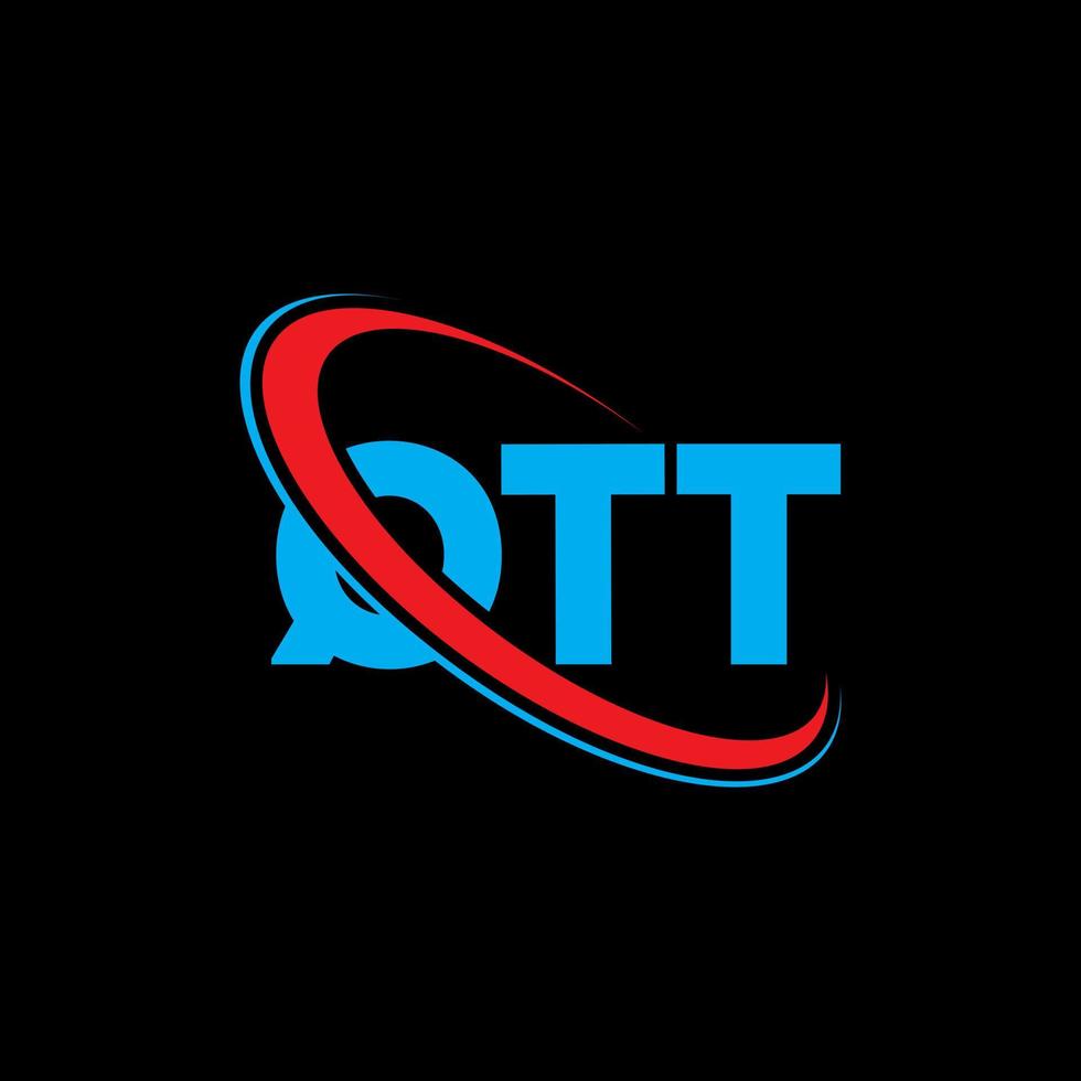 qtt-logo. qtt brief. qtt brief logo ontwerp. initialen qtt-logo gekoppeld aan cirkel en monogram-logo in hoofdletters. qtt typografie voor technologie, zaken en onroerend goed merk. vector