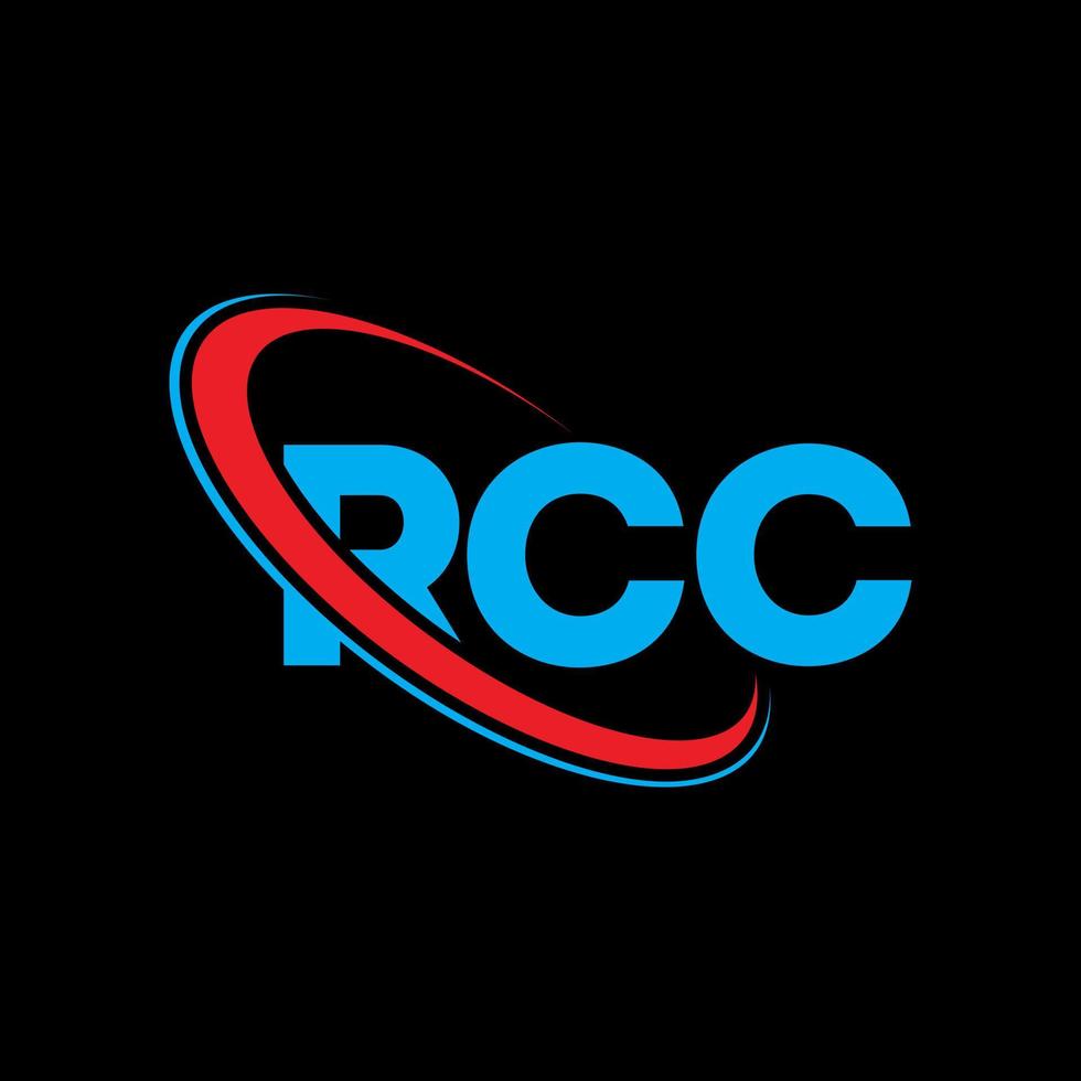 rcc-logo. rc brief. rcc brief logo ontwerp. initialen rcc-logo gekoppeld aan cirkel en monogram-logo in hoofdletters. rcc typografie voor technologie, zaken en onroerend goed merk. vector