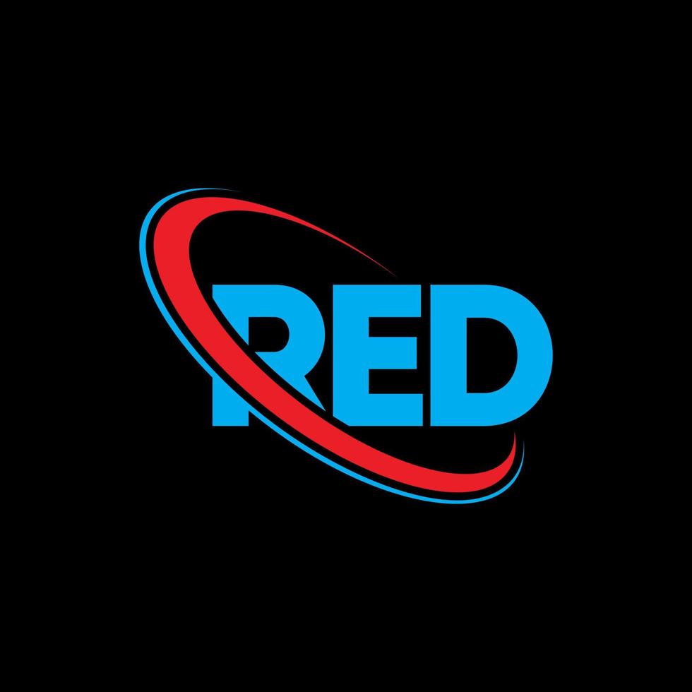 rood embleem. rode brief. rode letter logo ontwerp. initialen rood logo gekoppeld aan cirkel en hoofdletter monogram logo. rode typografie voor technologie, zaken en onroerend goed merk. vector