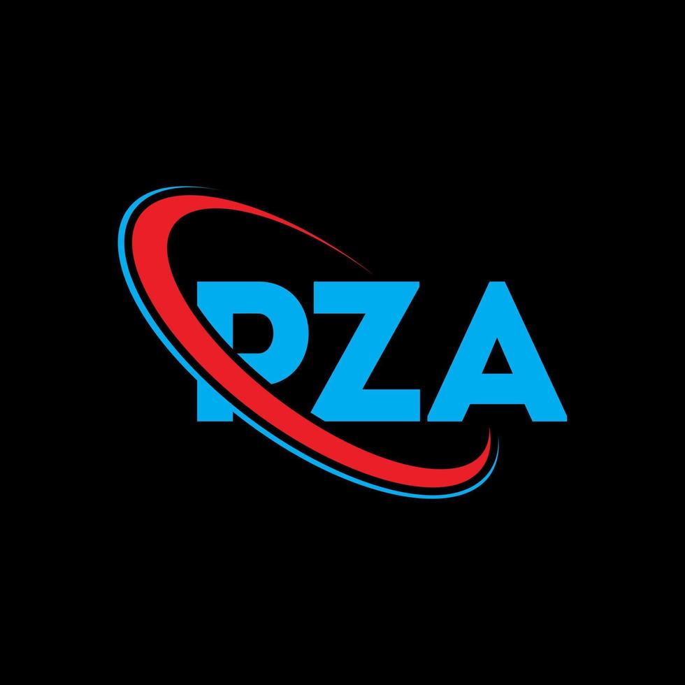 pza-logo. pza brief. pza brief logo ontwerp. initialen pza logo gekoppeld aan cirkel en hoofdletter monogram logo. pza typografie voor technologie, zaken en onroerend goed merk. vector