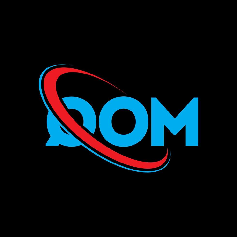 qom-logo. qom brief. qom brief logo ontwerp. initialen qom-logo gekoppeld aan cirkel en monogram-logo in hoofdletters. qom typografie voor technologie, zaken en onroerend goed merk. vector