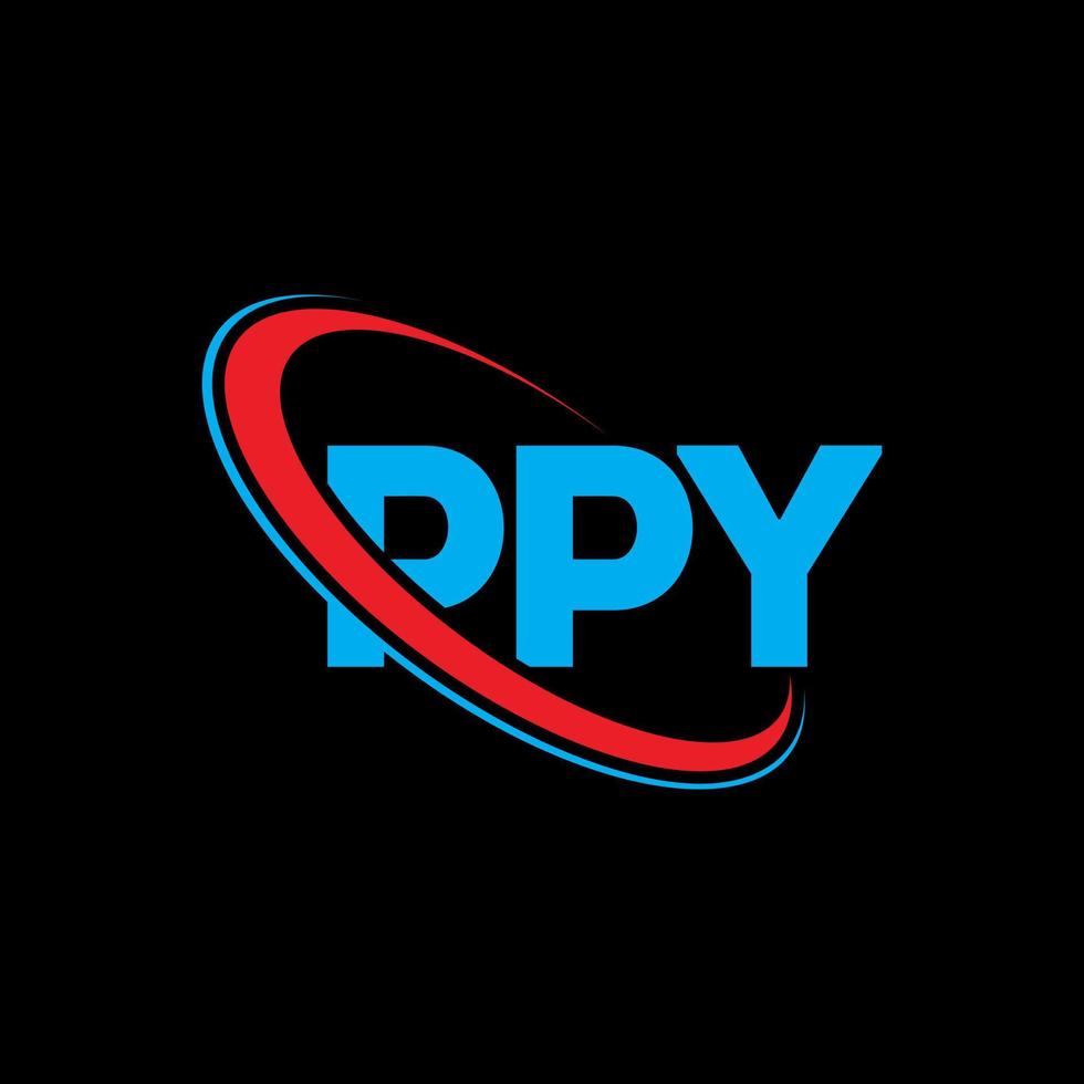 pi-logo. ppp brief. py brief logo ontwerp. initialen ppy logo gekoppeld aan cirkel en hoofdletter monogram logo. ppy typografie voor technologie, zaken en onroerend goed merk. vector