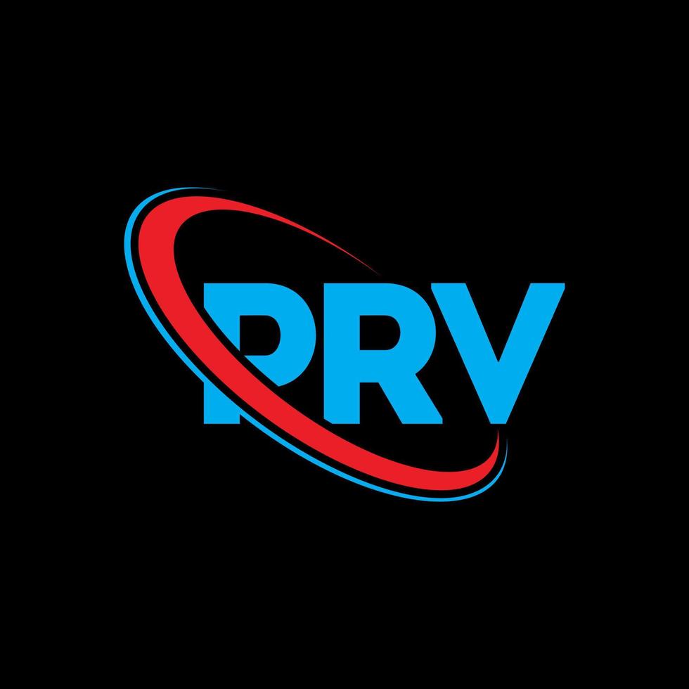 prv-logo. pv brief. prv brief logo ontwerp. initialen prv-logo gekoppeld aan cirkel en monogram-logo in hoofdletters. prv typografie voor technologie, zaken en onroerend goed merk. vector