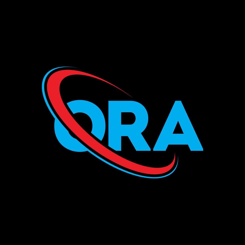 ora-logo. ora brief. ora brief logo ontwerp. initialen of een logo gekoppeld aan cirkel en monogram logo in hoofdletters. ora typografie voor technologie, zaken en onroerend goed merk. vector