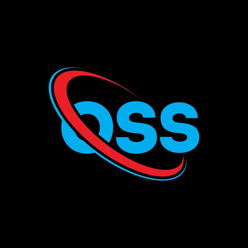 oss-logo. oss brief. oss brief logo ontwerp. initialen oss-logo gekoppeld aan cirkel en monogram-logo in hoofdletters. oss typografie voor technologie, zaken en onroerend goed merk. vector