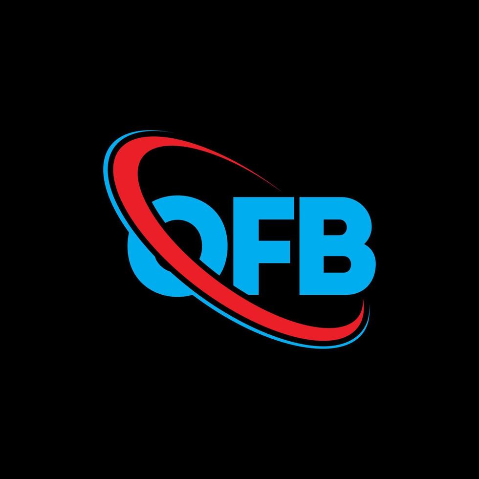 ofb-logo. ofb brief. ofb brief logo ontwerp. initialen ofb-logo gekoppeld aan cirkel en monogram-logo in hoofdletters. ofb typografie voor technologie, zaken en onroerend goed merk. vector