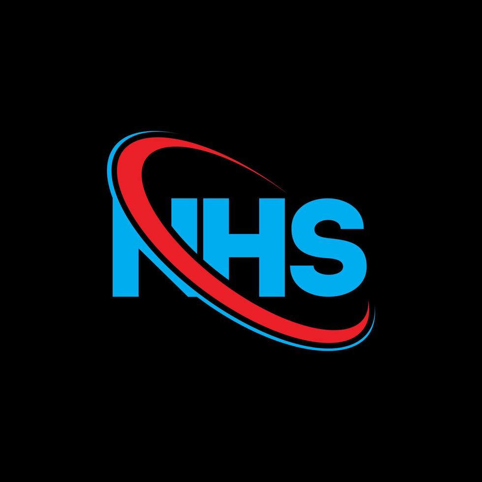 nhs-logo. nhs brief. nhs brief logo ontwerp. initialen nhs-logo gekoppeld aan cirkel en monogram-logo in hoofdletters. nhs typografie voor technologie, zaken en onroerend goed merk. vector