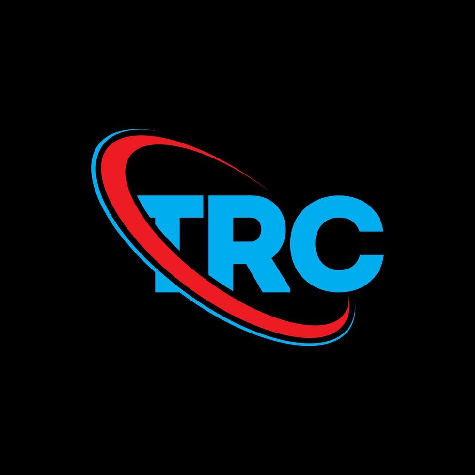 trc-logo. tr brief. trc brief logo ontwerp. initialen trc-logo gekoppeld aan cirkel en monogram-logo in hoofdletters. trc typografie voor technologie, zaken en onroerend goed merk. vector