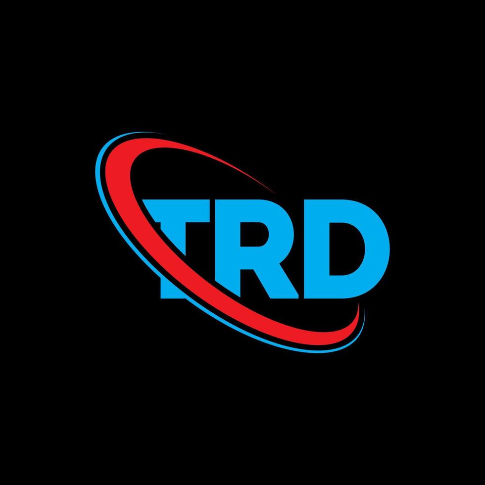 trd-logo. tr brief. trd brief logo ontwerp. initialen trd-logo gekoppeld aan cirkel en monogram-logo in hoofdletters. trd typografie voor technologie, zaken en onroerend goed merk. vector