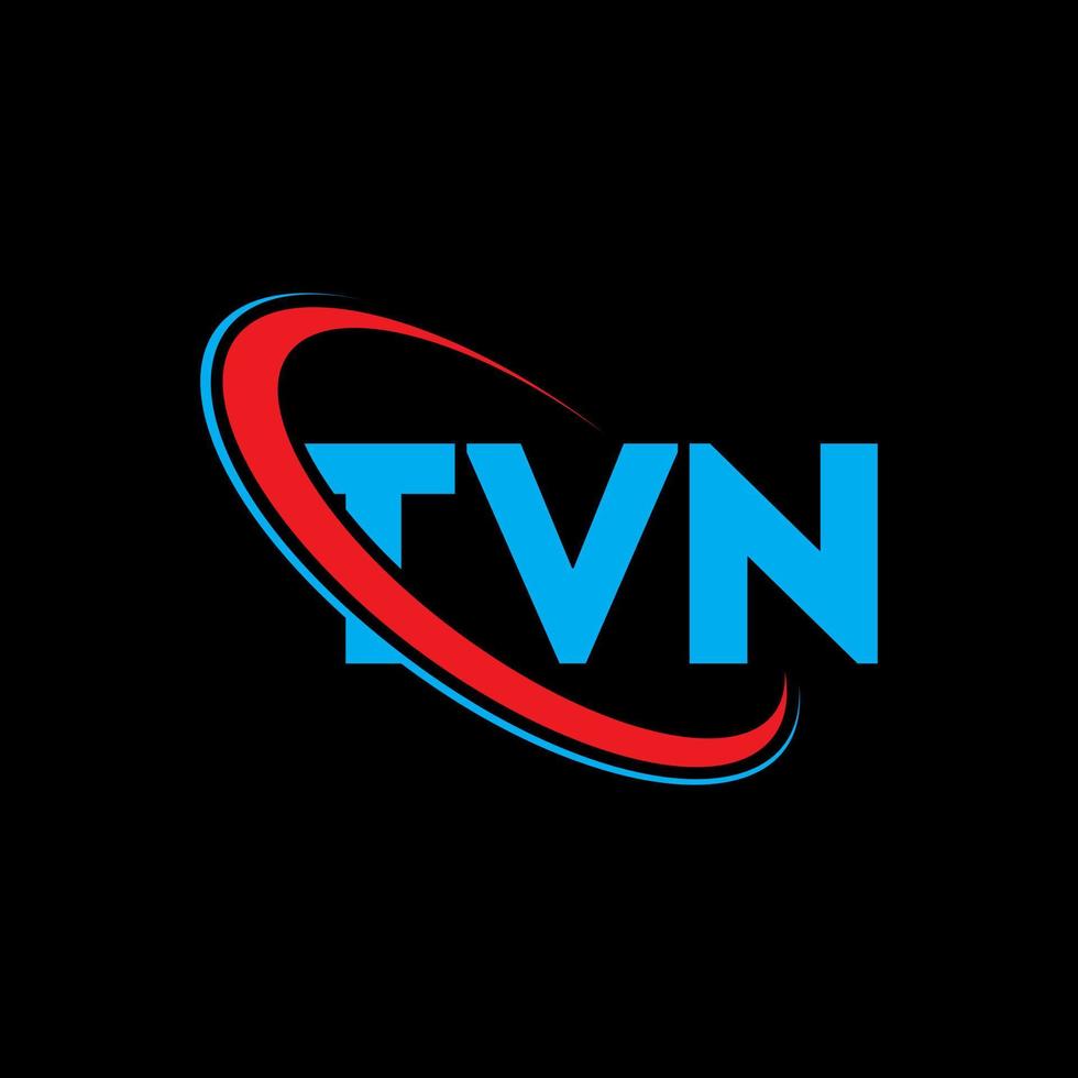 tvn-logo. tvn brief. tvn brief logo ontwerp. initialen tvn-logo gekoppeld aan cirkel en monogram-logo in hoofdletters. tvn typografie voor technologie, business en onroerend goed merk. vector